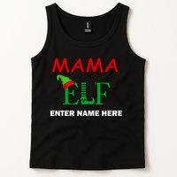Personalize Mama Elf Custom Family Matching Christmas Tank Top
