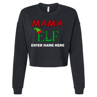 Personalize Mama Elf Custom Family Matching Christmas Cropped Pullover Crew