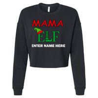 Personalize Mama Elf Custom Family Matching Christmas Cropped Pullover Crew