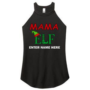 Personalize Mama Elf Custom Family Matching Christmas Women's Perfect Tri Rocker Tank