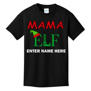 Personalize Mama Elf Custom Family Matching Christmas Kids T-Shirt