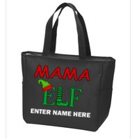 Personalize Mama Elf Custom Family Matching Christmas Zip Tote Bag