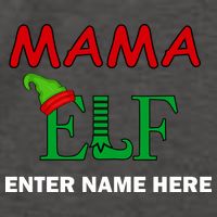 Personalize Mama Elf Custom Family Matching Christmas Vector Backpack