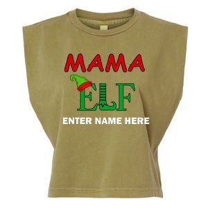 Personalize Mama Elf Custom Family Matching Christmas Garment-Dyed Women's Muscle Tee