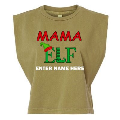 Personalize Mama Elf Custom Family Matching Christmas Garment-Dyed Women's Muscle Tee