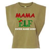 Personalize Mama Elf Custom Family Matching Christmas Garment-Dyed Women's Muscle Tee