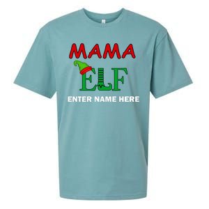 Personalize Mama Elf Custom Family Matching Christmas Sueded Cloud Jersey T-Shirt