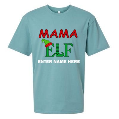 Personalize Mama Elf Custom Family Matching Christmas Sueded Cloud Jersey T-Shirt