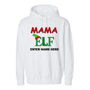 Personalize Mama Elf Custom Family Matching Christmas Garment-Dyed Fleece Hoodie