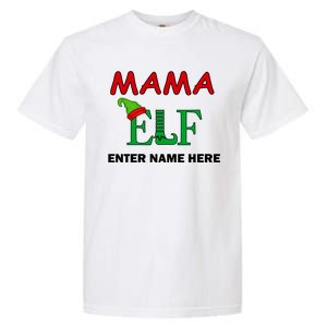 Personalize Mama Elf Custom Family Matching Christmas Garment-Dyed Heavyweight T-Shirt