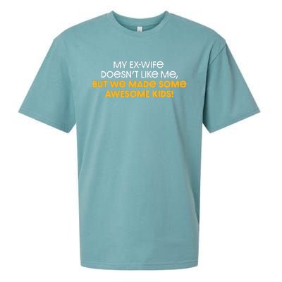 Pittsburgh My ExWife Doesnt Like Me But We Made Some Awesome Kids Sueded Cloud Jersey T-Shirt