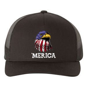 Patriotic Merica Eagle USA Flag Sunglusses 4th Of July Yupoong Adult 5-Panel Trucker Hat