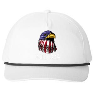 Patriotic Merica Eagle USA Flag Sunglusses 4th Of July Snapback Five-Panel Rope Hat