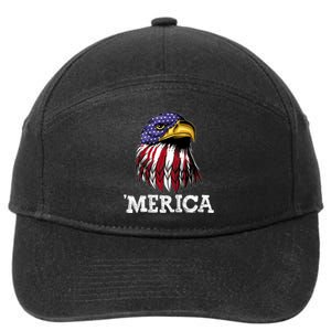 Patriotic Merica Eagle USA Flag Sunglusses 4th Of July 7-Panel Snapback Hat