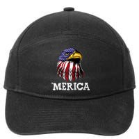 Patriotic Merica Eagle USA Flag Sunglusses 4th Of July 7-Panel Snapback Hat