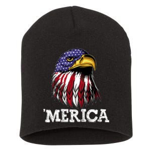 Patriotic Merica Eagle USA Flag Sunglusses 4th Of July Short Acrylic Beanie