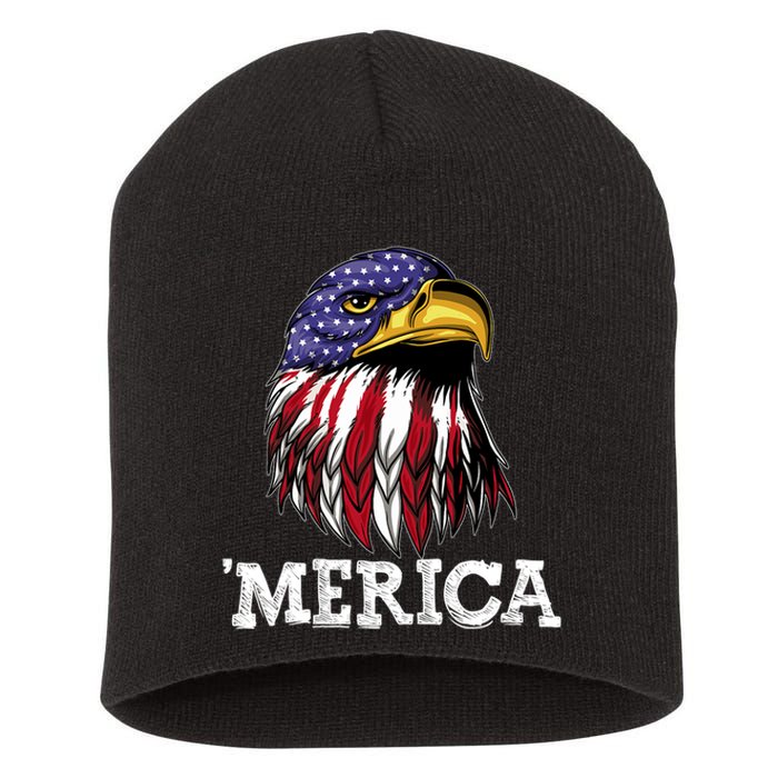 Patriotic Merica Eagle USA Flag Sunglusses 4th Of July Short Acrylic Beanie