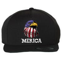 Patriotic Merica Eagle USA Flag Sunglusses 4th Of July Wool Snapback Cap