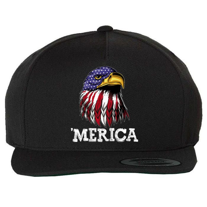 Patriotic Merica Eagle USA Flag Sunglusses 4th Of July Wool Snapback Cap