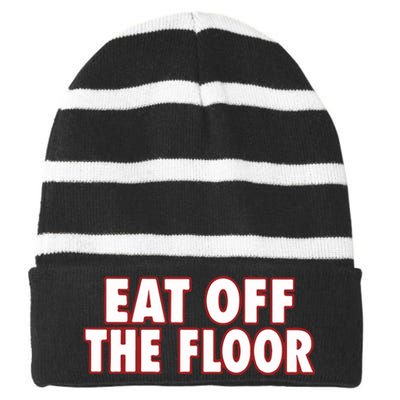 Pat Mcafee Eat Off The Floor Striped Beanie with Solid Band