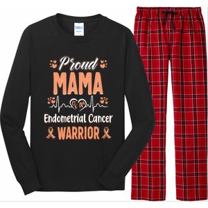 Proud Mama Endometrial Uterine Cancer Warrior Awareness Gift Long Sleeve Pajama Set