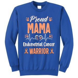 Proud Mama Endometrial Uterine Cancer Warrior Awareness Gift Tall Sweatshirt