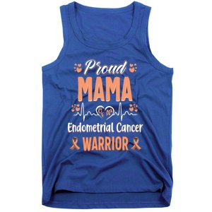 Proud Mama Endometrial Uterine Cancer Warrior Awareness Gift Tank Top