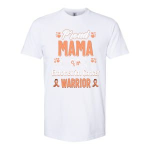 Proud Mama Endometrial Uterine Cancer Warrior Awareness Gift Softstyle CVC T-Shirt