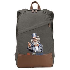 Pull My Finger Uncle Sam 4th Of July Funny Cotton Canvas Backpack