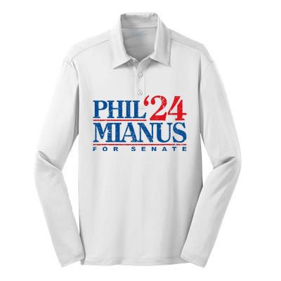 Phil Mianus For Senate 2024 Phil Mianus Election Silk Touch Performance Long Sleeve Polo