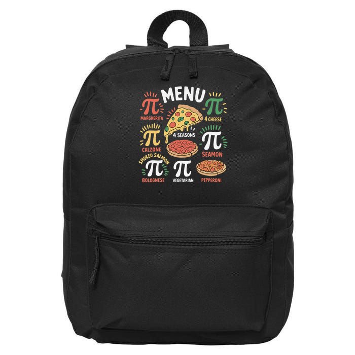 Pi Menu Funny Pizza Pi Day 3 16 in Basic Backpack