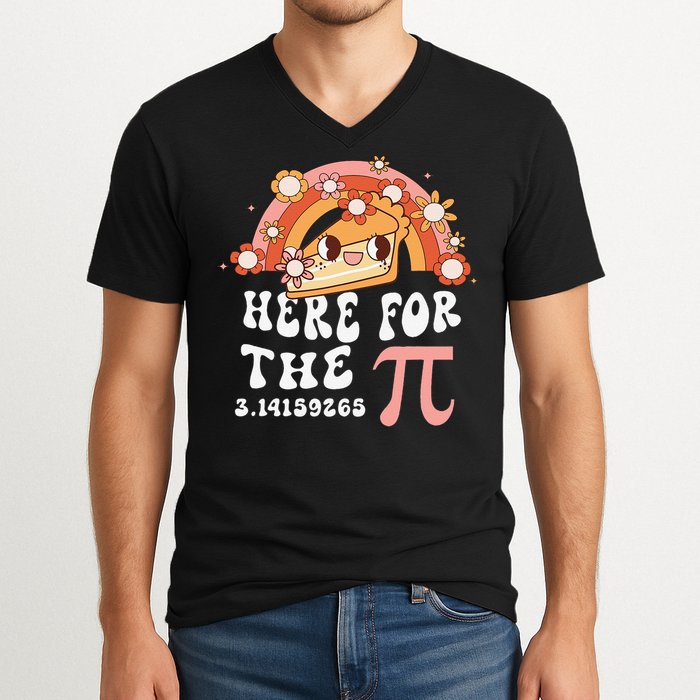 Pie Menu Funny Pi Day Pi 3 V-Neck T-Shirt