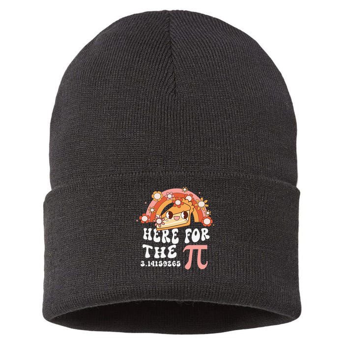 Pie Menu Funny Pi Day Pi 3 Sustainable Knit Beanie