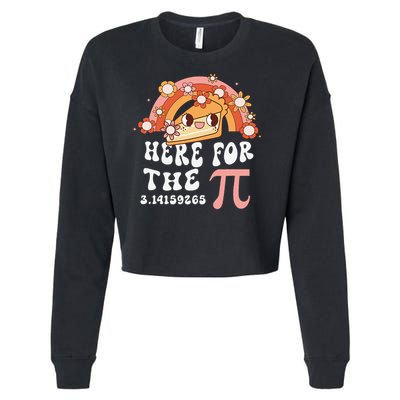 Pie Menu Funny Pi Day Pi 3 Cropped Pullover Crew