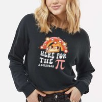 Pie Menu Funny Pi Day Pi 3 Cropped Pullover Crew