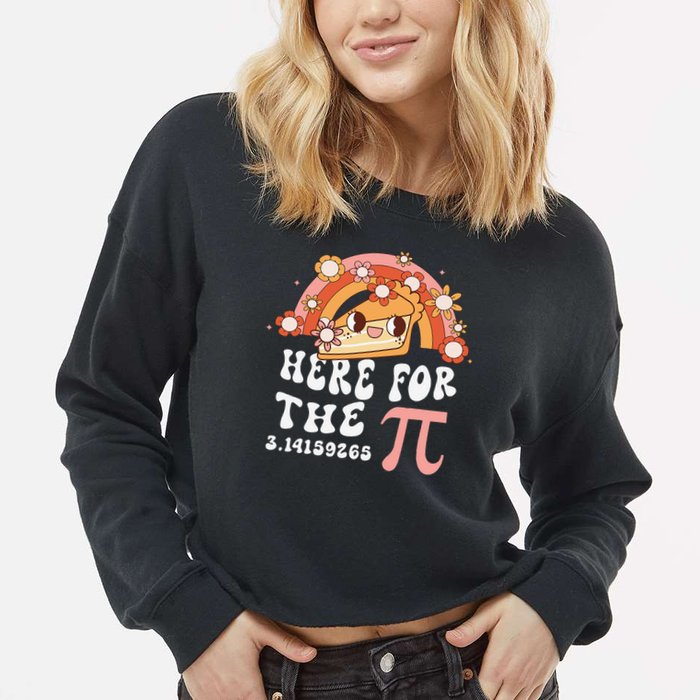 Pie Menu Funny Pi Day Pi 3 Cropped Pullover Crew