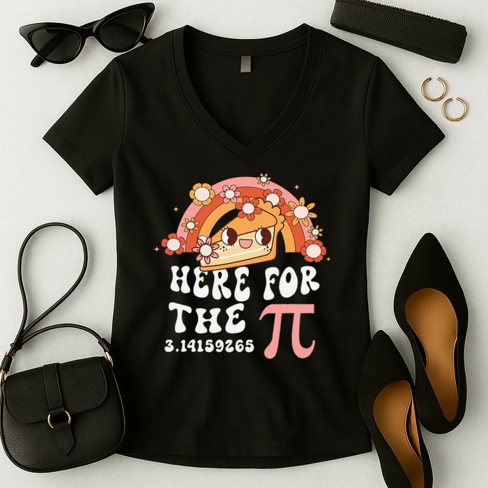 Pie Menu Funny Pi Day Pi 3 Women's V-Neck T-Shirt