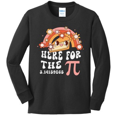 Pie Menu Funny Pi Day Pi 3 Kids Long Sleeve Shirt