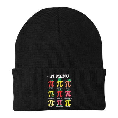 Pie Menu Funny Pi Day Pi 3.14 Math Teacher Pi Symbol Pie Pun Knit Cap Winter Beanie