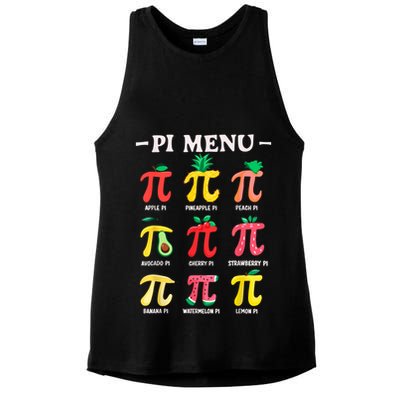 Pie Menu Funny Pi Day Pi 3.14 Math Teacher PI Symbol Pie Pun Ladies PosiCharge Tri-Blend Wicking Tank