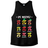 Pie Menu Funny Pi Day Pi 3.14 Math Teacher PI Symbol Pie Pun Ladies PosiCharge Tri-Blend Wicking Tank