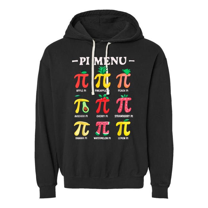 Pie Menu Funny Pi Day Pi 3.14 Math Teacher PI Symbol Pie Pun Garment-Dyed Fleece Hoodie