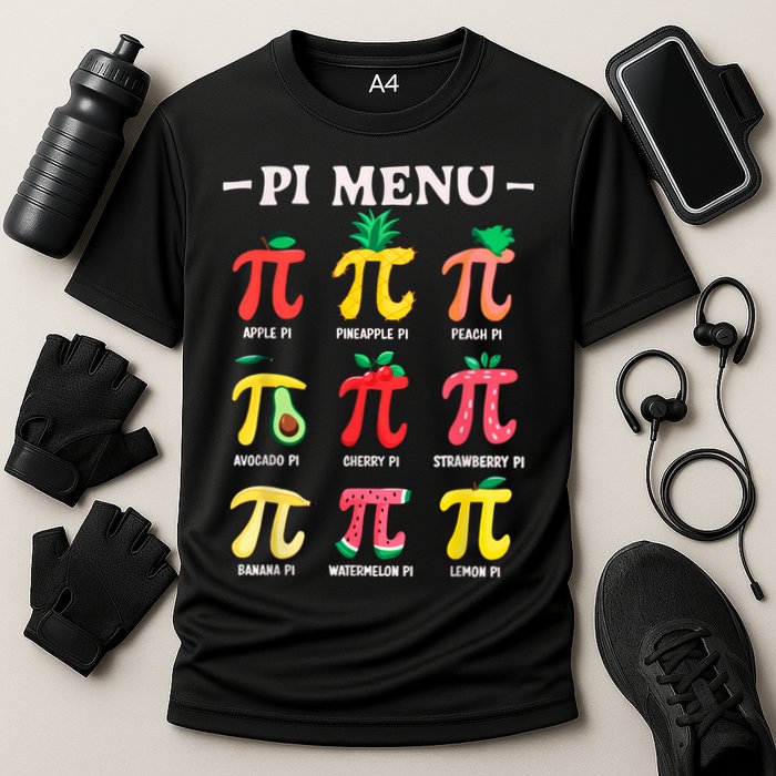 Pie Menu Funny Pi Day Pi 3.14 Math Teacher PI Symbol Pie Pun Performance Shirt