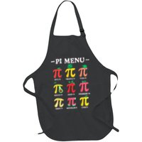 Pie Menu Funny Pi Day Pi 3.14 Math Teacher PI Symbol Pie Pun Full-Length Apron With Pockets