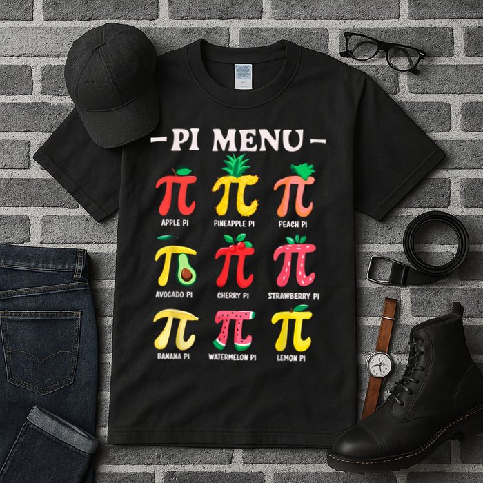 Pie Menu Funny Pi Day Pi 3.14 Math Teacher PI Symbol Pie Pun Tall T-Shirt