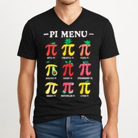 Pie Menu Funny Pi Day Pi 3.14 Math Teacher PI Symbol Pie Pun V-Neck T-Shirt