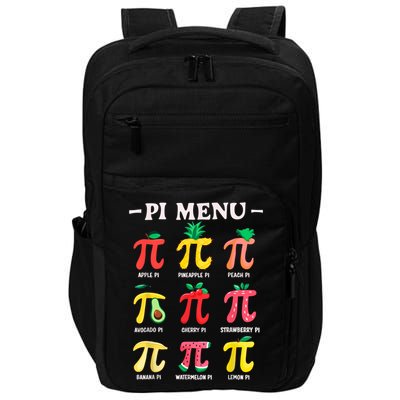 Pie Menu Funny Pi Day Pi 3.14 Math Teacher PI Symbol Pie Pun Impact Tech Backpack