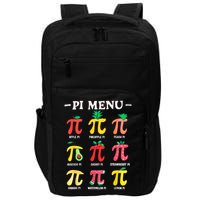 Pie Menu Funny Pi Day Pi 3.14 Math Teacher PI Symbol Pie Pun Impact Tech Backpack