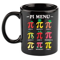 Pie Menu Funny Pi Day Pi 3.14 Math Teacher PI Symbol Pie Pun 11oz C Handle Ceramic Mug
