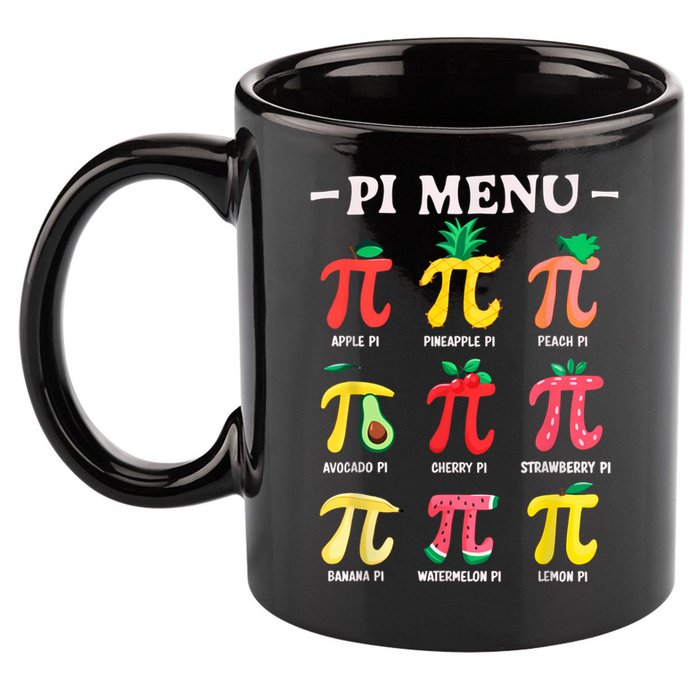 Pie Menu Funny Pi Day Pi 3.14 Math Teacher PI Symbol Pie Pun 11oz C Handle Ceramic Mug
